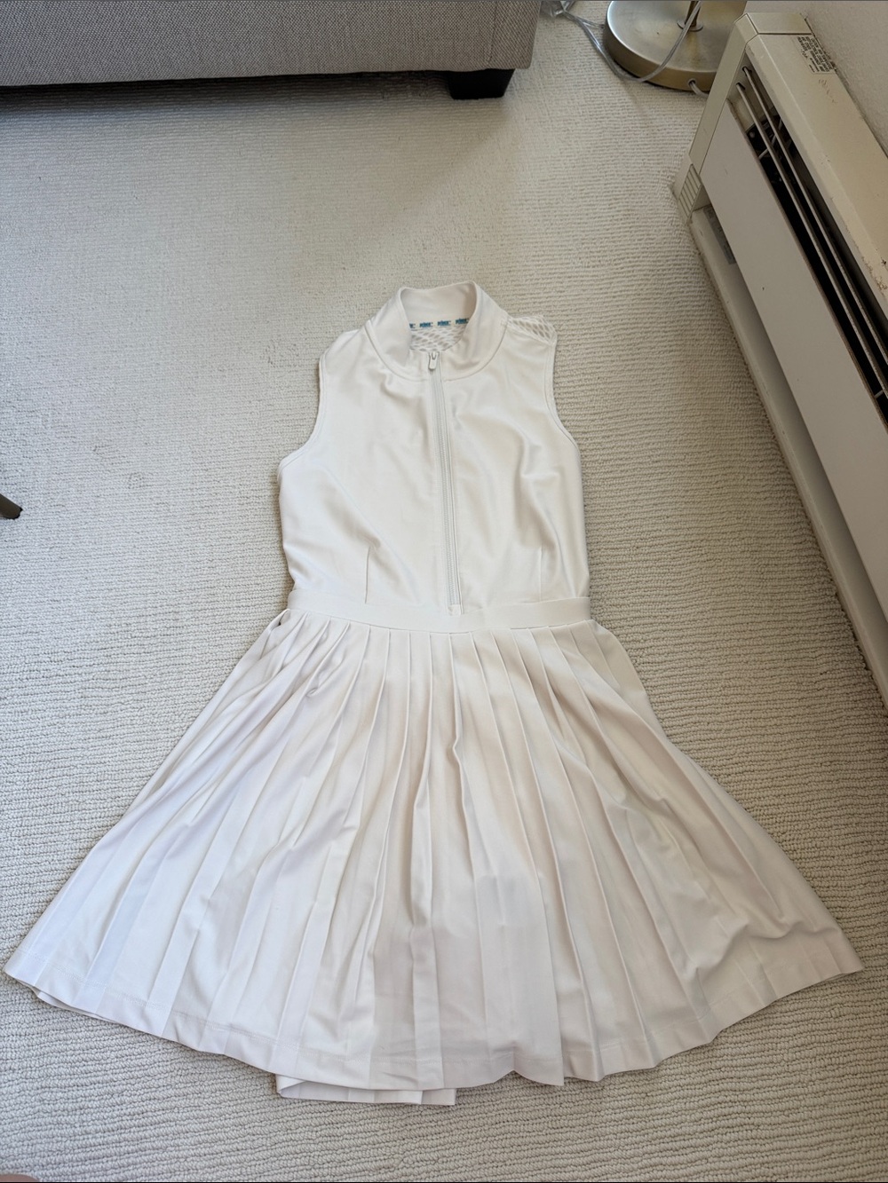 prince White Sleeveless Pleated Tennis Dress